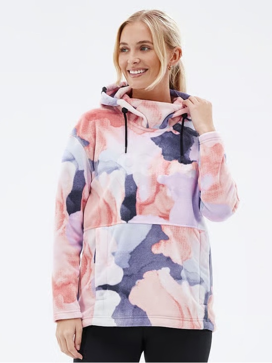 DOPE Tops - DOPE Printed Fleece Hooded Top Abstract Print Medium Cozy Streetwear Outdoor
